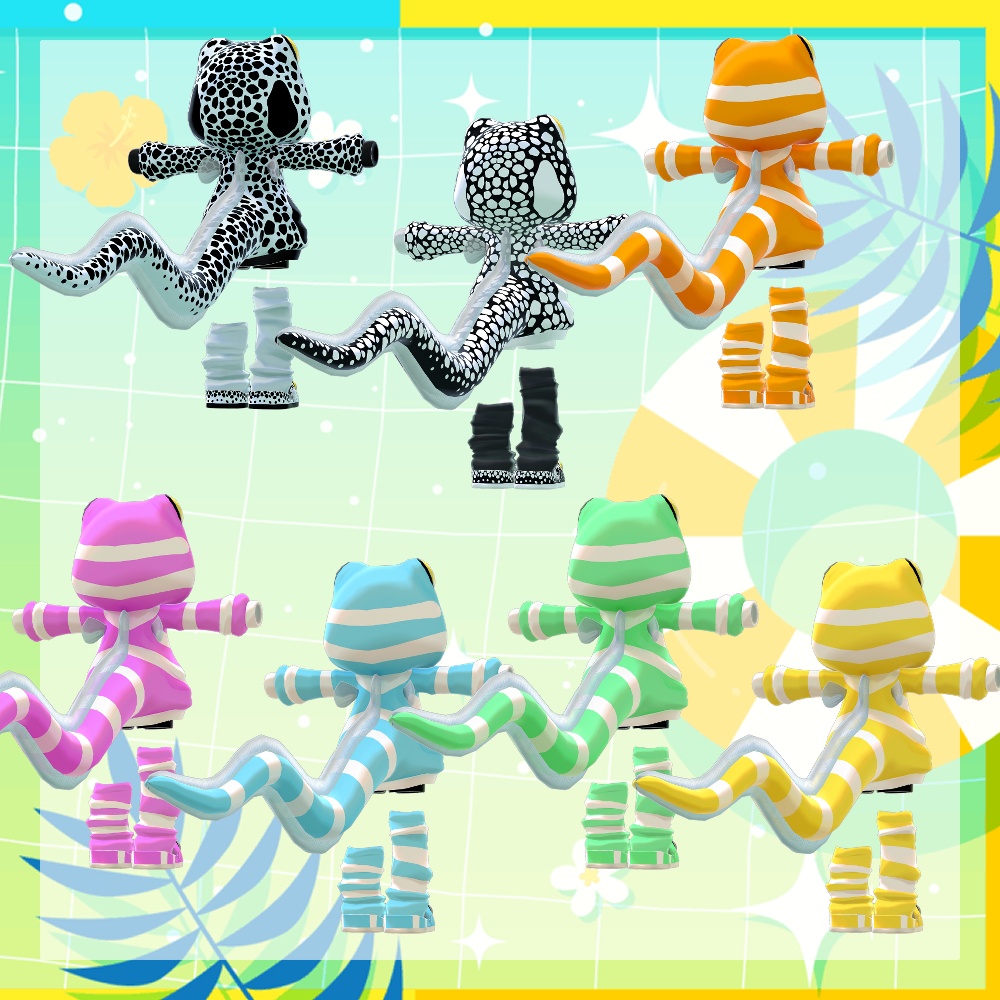 【まめふれんず・えも研素体・ネメシス共通素体対応】チンアナゴ・ニシキアナゴパーカー