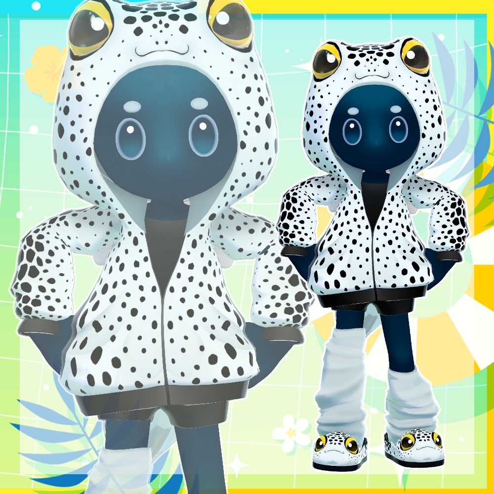 【まめふれんず・えも研素体・ネメシス共通素体対応】チンアナゴ・ニシキアナゴパーカー