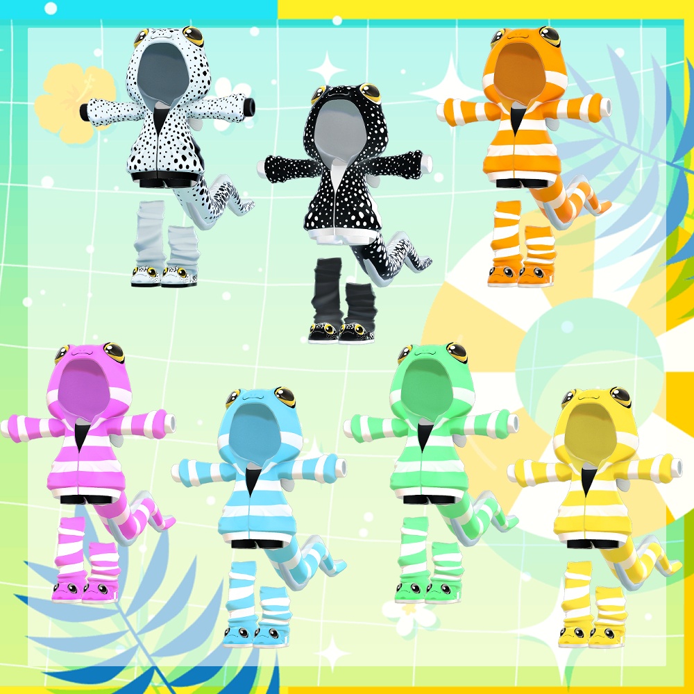 【まめふれんず・えも研素体・ネメシス共通素体対応】チンアナゴ・ニシキアナゴパーカー