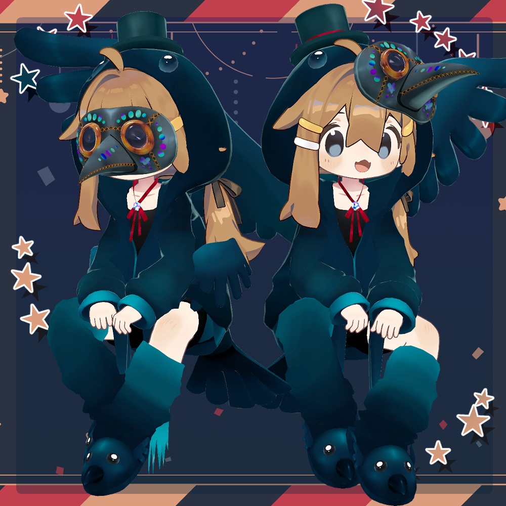 【複数アバター対応】カラスパーカー