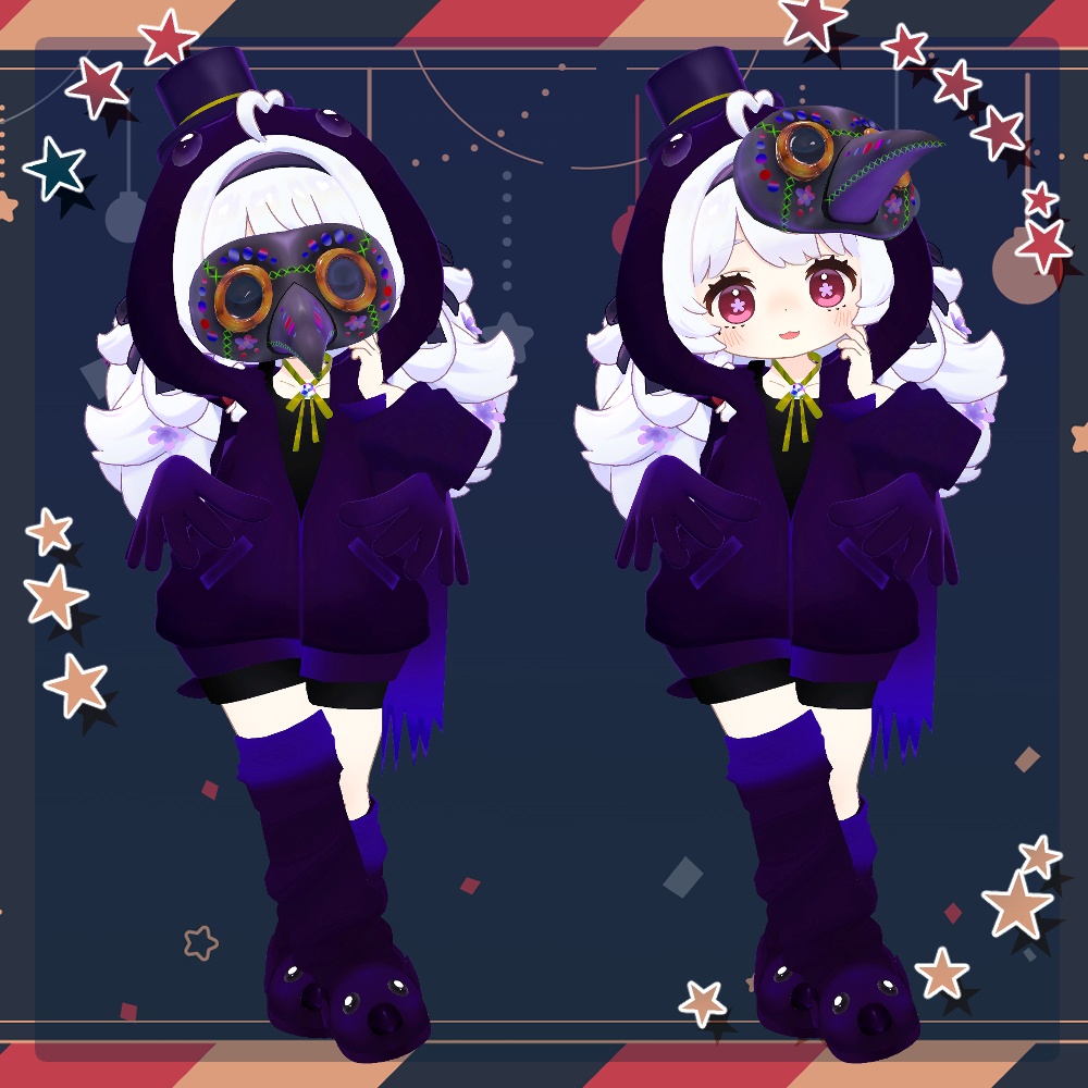 【複数アバター対応】カラスパーカー