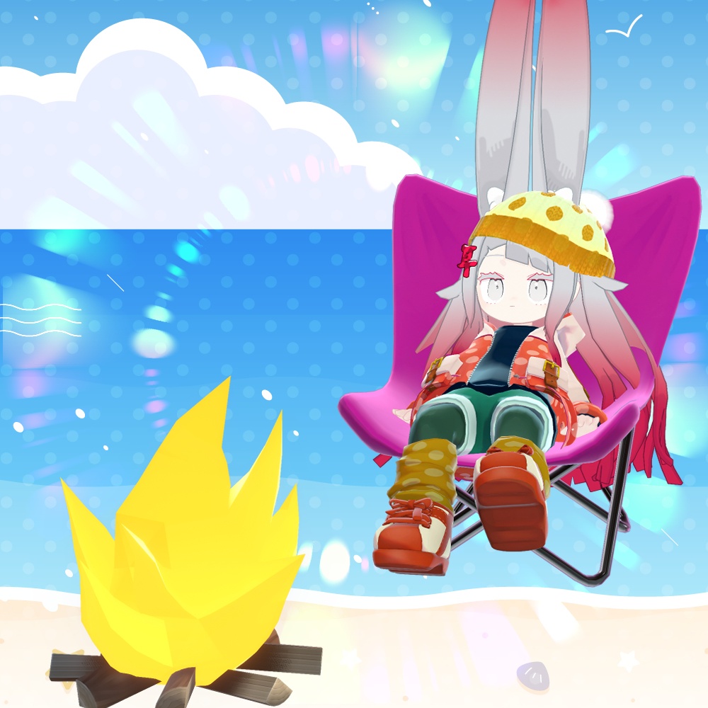 リリースセール!【複数アバター対応】どこでもたき火セット【服+小道具+モーションセット】