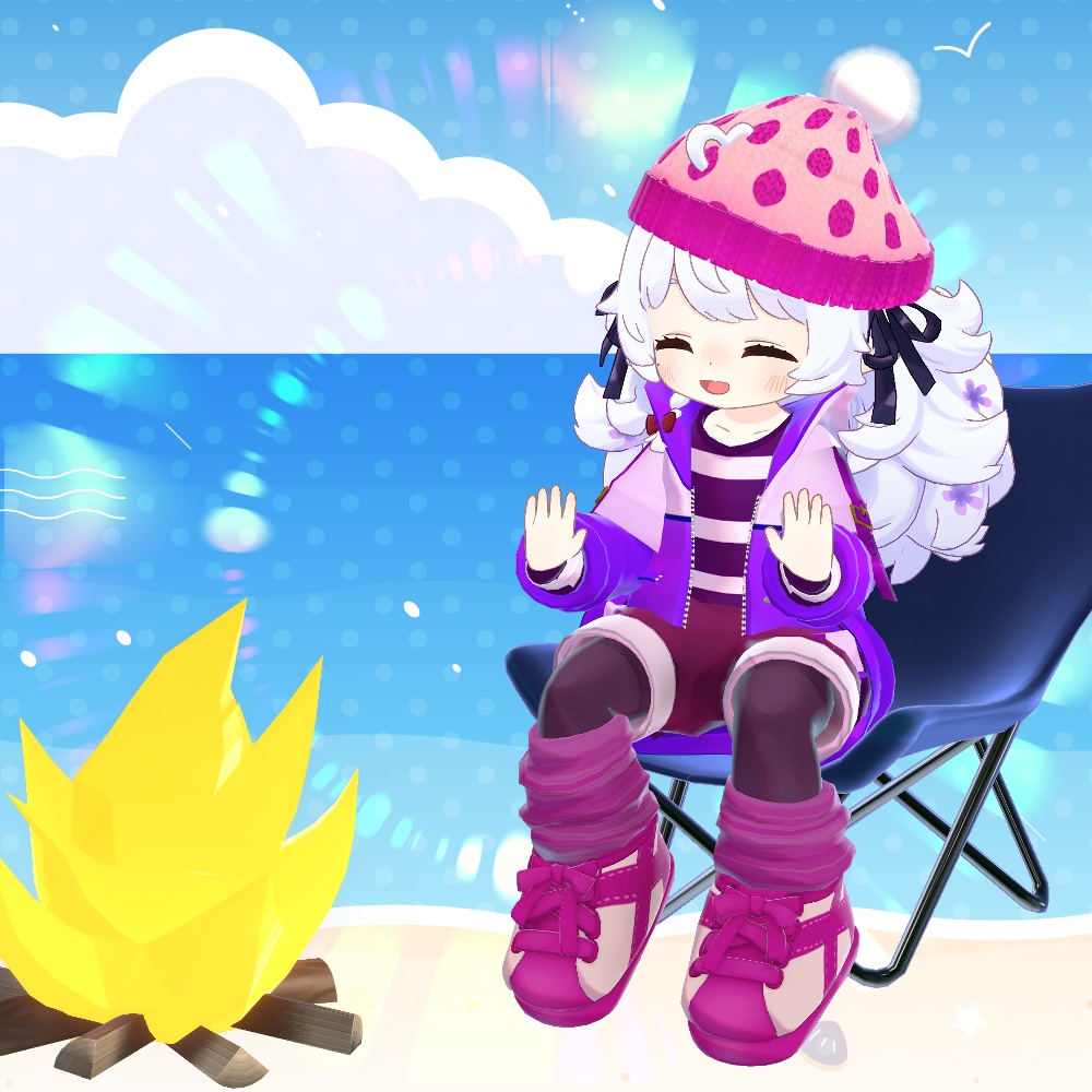 リリースセール!【複数アバター対応】どこでもたき火セット【服+小道具+モーションセット】