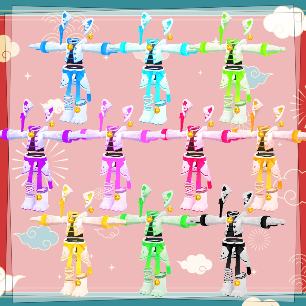 【4アバター対応】サイバーにゃんこのチャイナ服