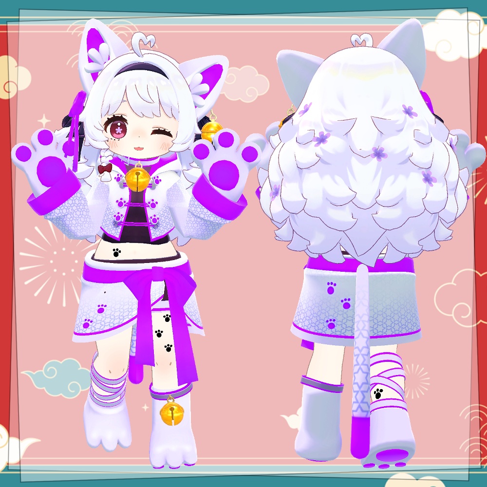 【4アバター対応】サイバーにゃんこのチャイナ服