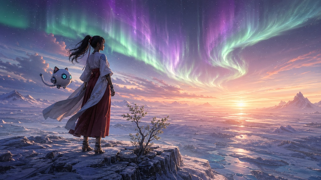 褐色アンドロイド巫女と氷鉄の神
