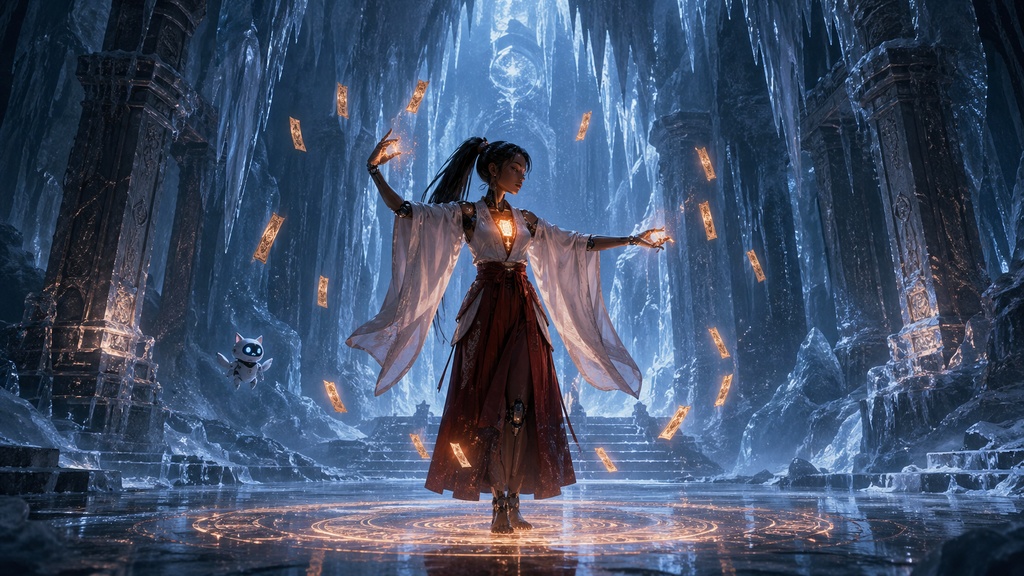 褐色アンドロイド巫女と氷鉄の神