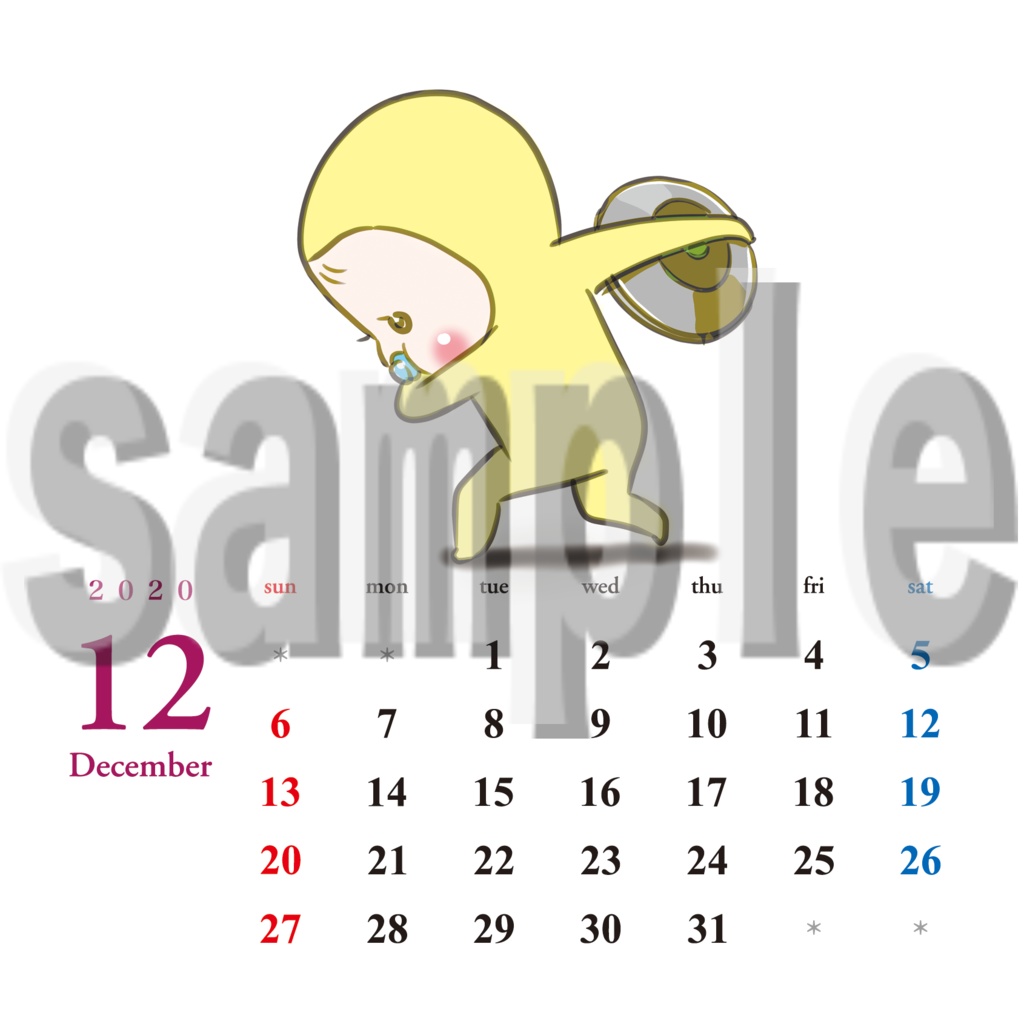 めめたん年カレンダー 12月分 Yellow Rompers Booth