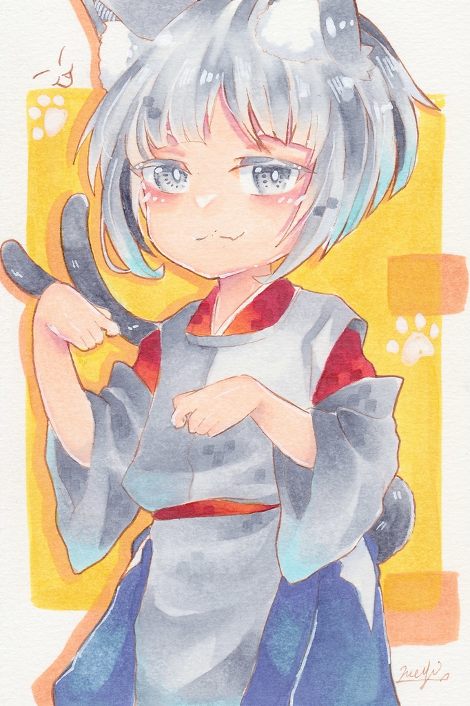 原画　猫又の子