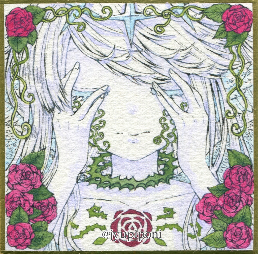 【アナログ原画】ミニ色紙　天使🌱ちゃん