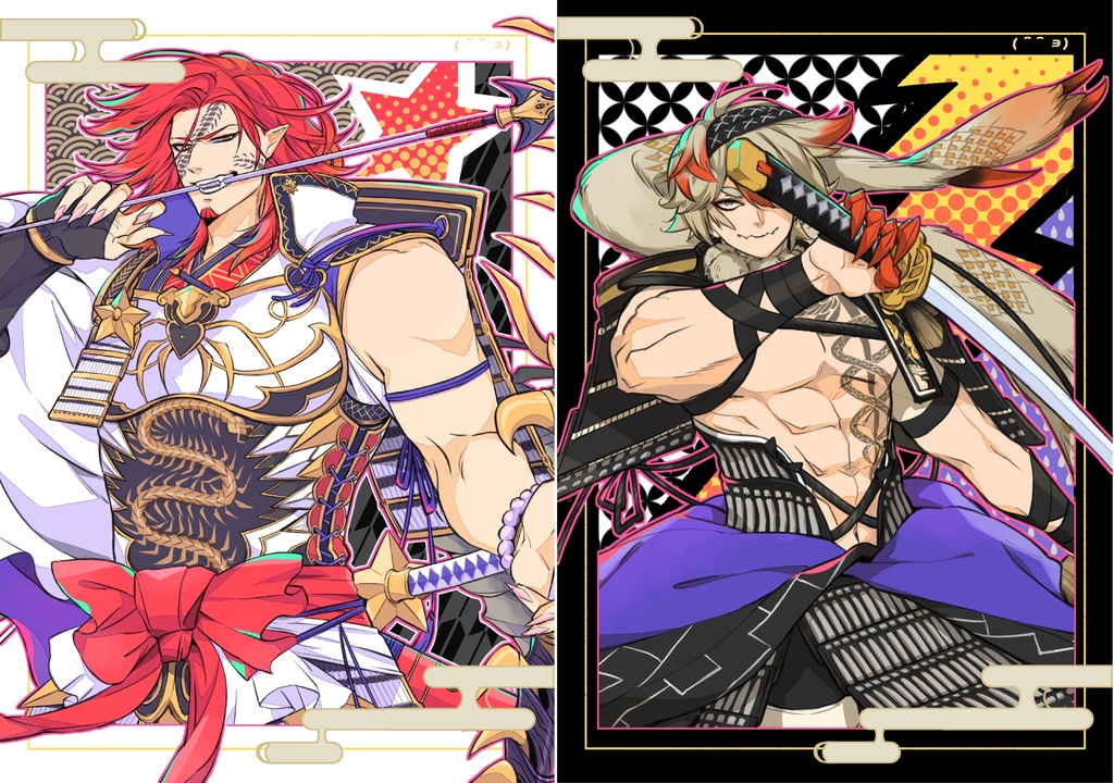 【英傑大戦】ちょっとキラキラ！為朝と義平のポストカードセット