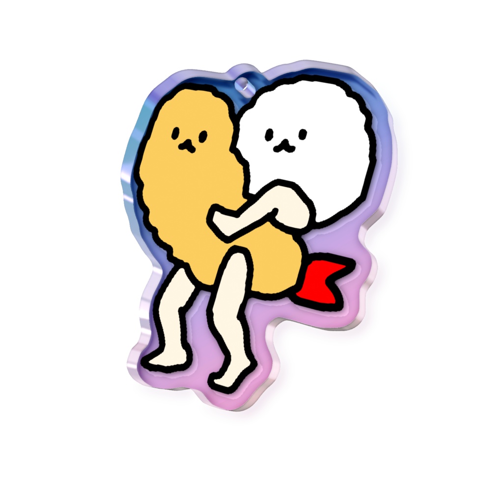 オーロラ毛玉アクキー