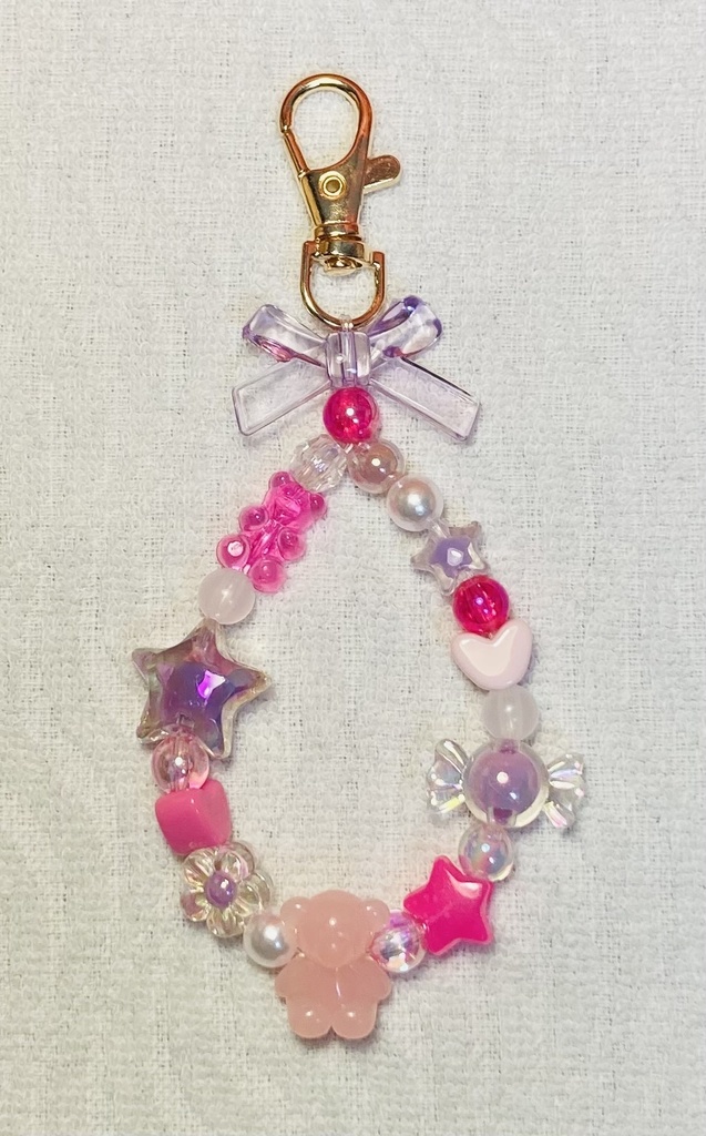 めちゃかわストラップ（パープルピンク）