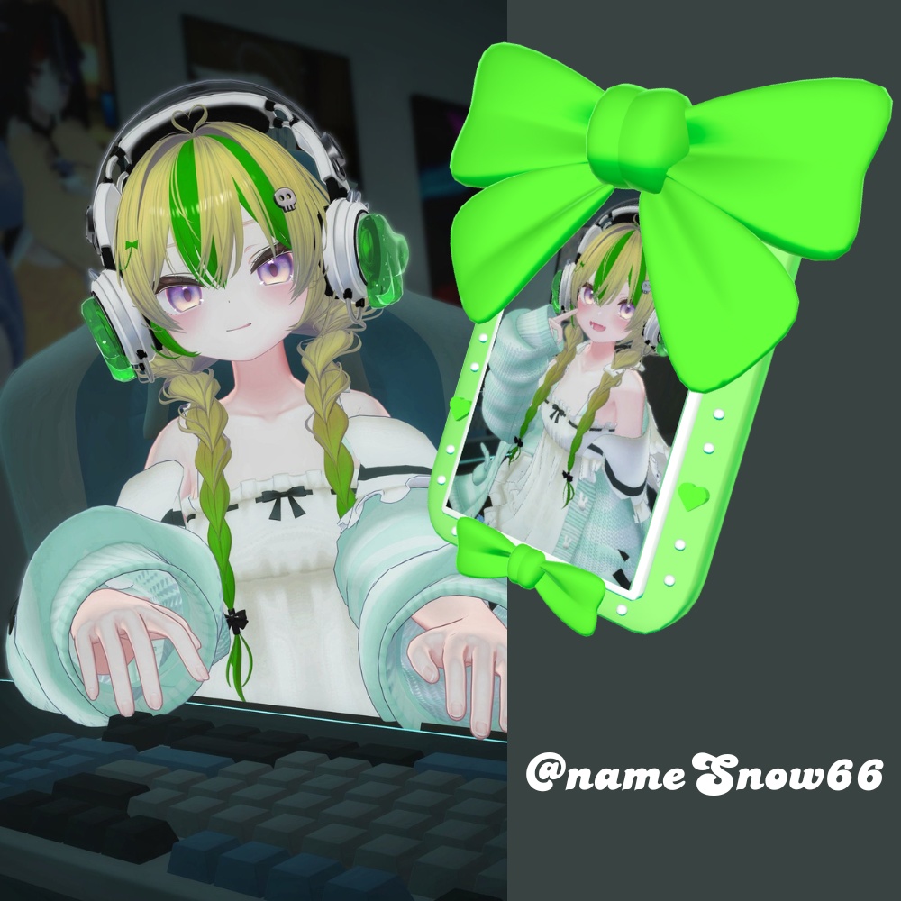 【VRChat向け】カラフルリボンチェキケース