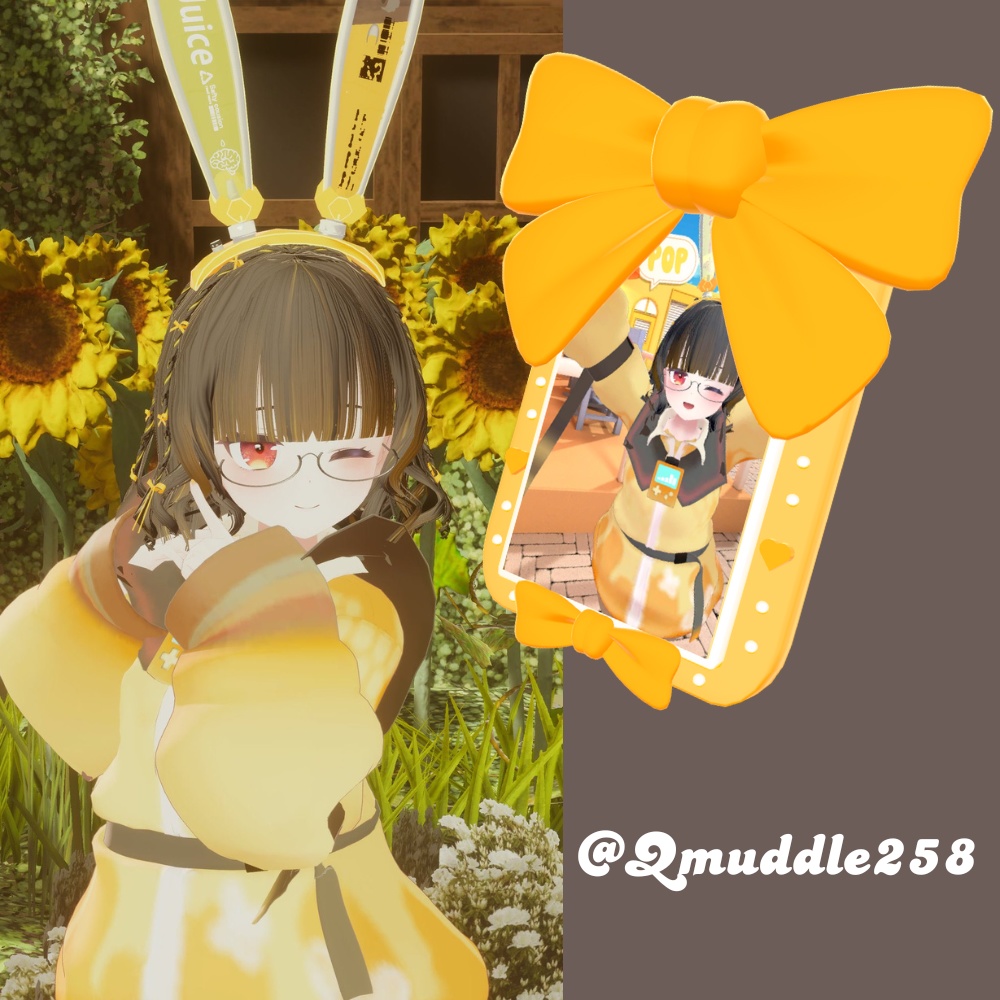 【VRChat向け】カラフルリボンチェキケース