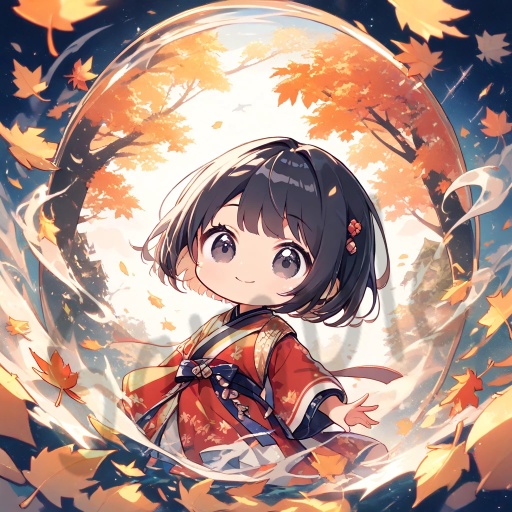 ちびキャラArt集(Black Short Hair & Black eyes)