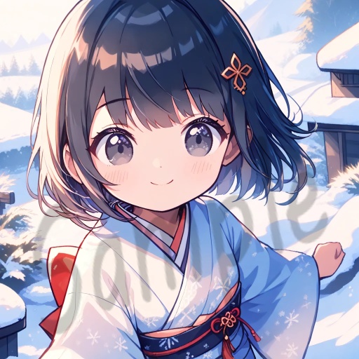 ちびキャラArt集(Black Short Hair & Black eyes)