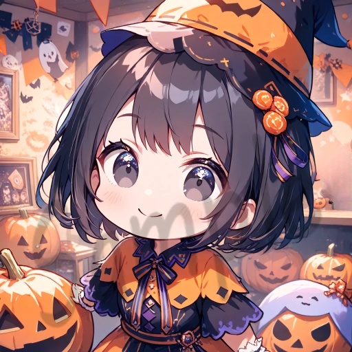 ちびキャラArt集(Black Short Hair & Black eyes)