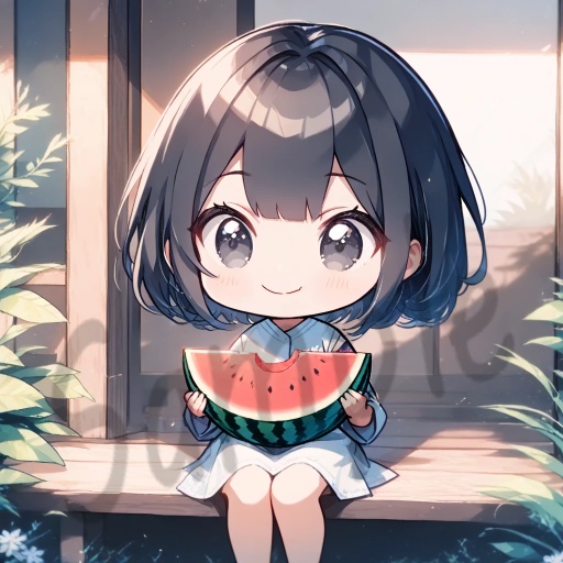 ちびキャラArt集(Black Short Hair & Black eyes)