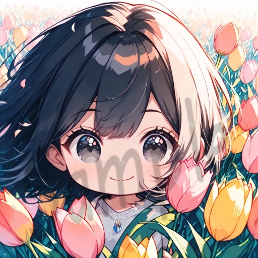 ちびキャラArt集(Black Medium Hair & Black eyes)