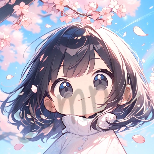 ちびキャラArt集(Black Medium Hair & Black eyes)