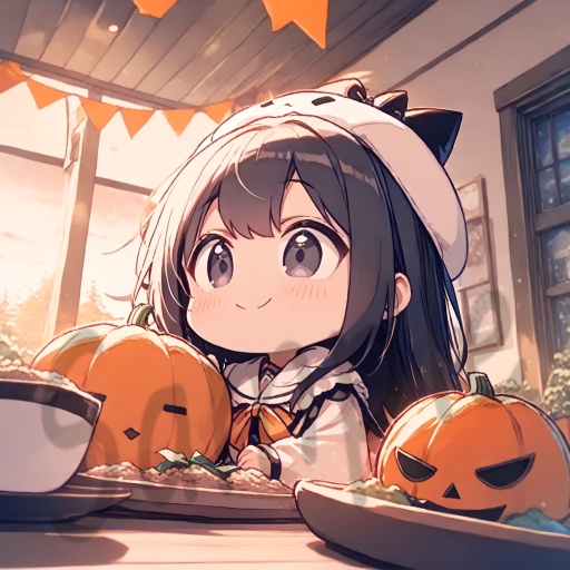 ちびキャラArt集(Black Long Hair & Black eyes)