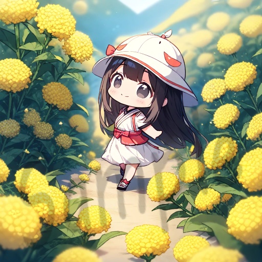 ちびキャラArt集(Black Long Hair & Black eyes)