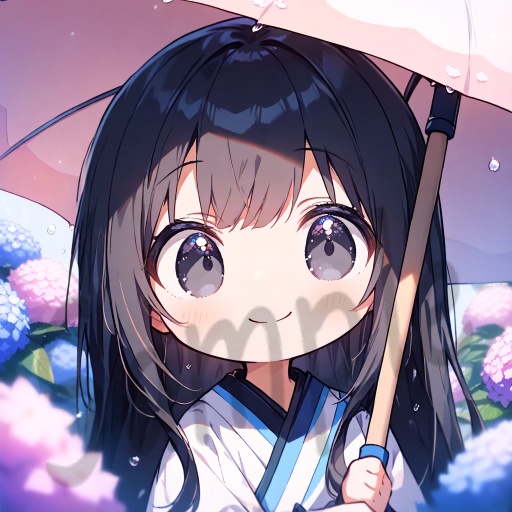 ちびキャラArt集(Black Long Hair & Black eyes)