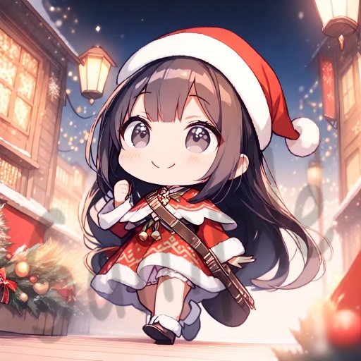 ちびキャラArt集(Black Long Hair & Black eyes)