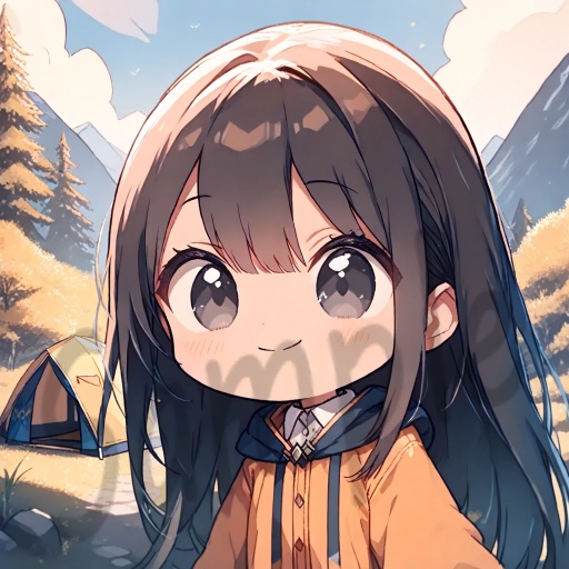 ちびキャラArt集(Black Long Hair & Black eyes)