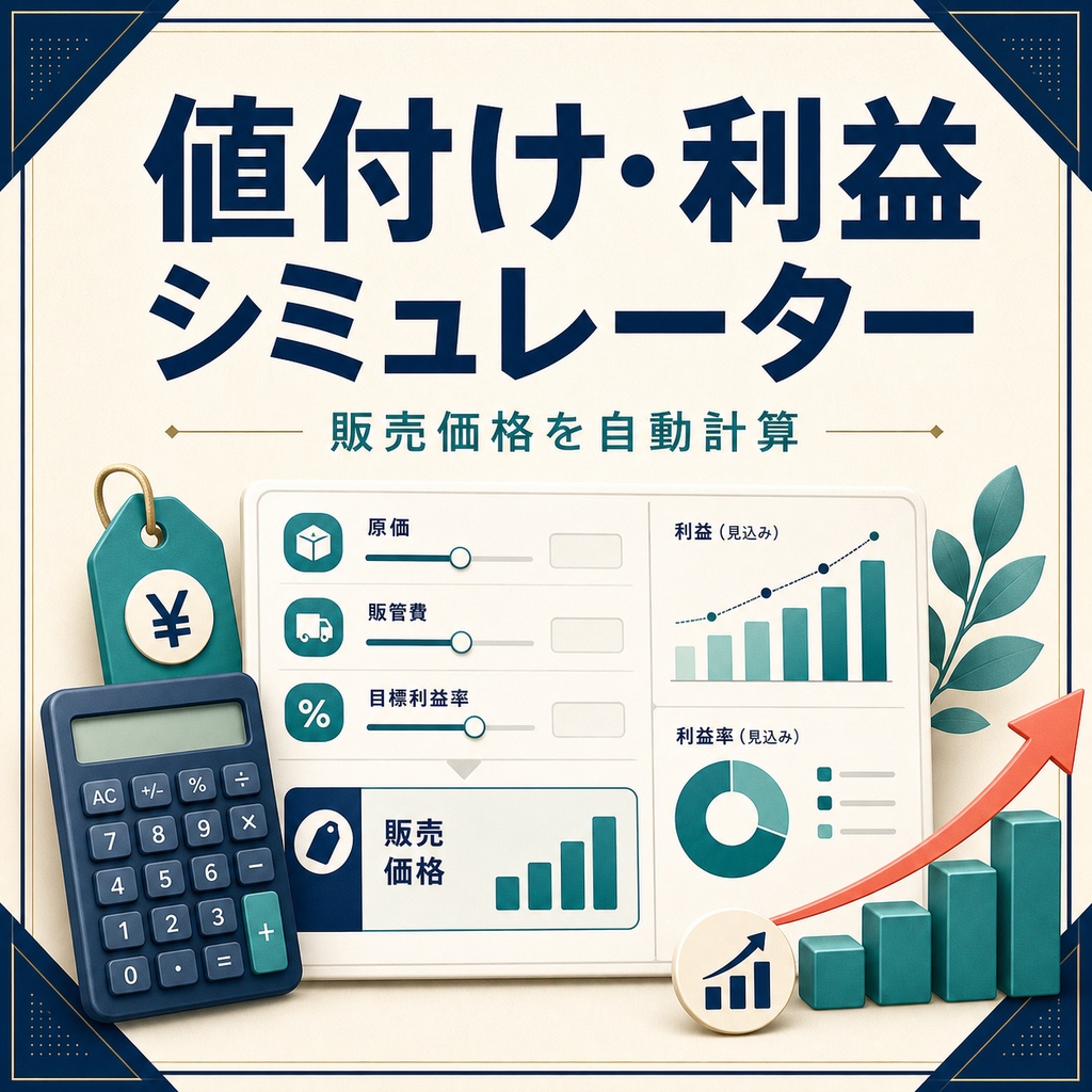 値付け・利益シミュレーター｜原価・手数料から販売価格をExcelで自動計算