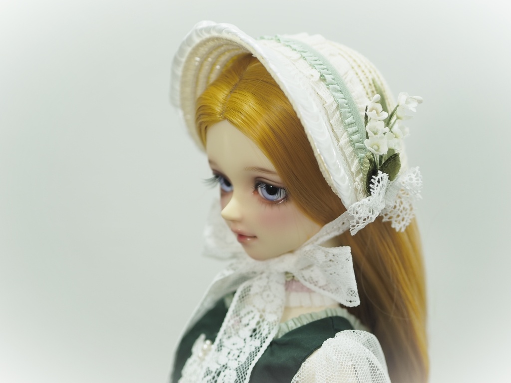 B品》SD13サイズ　スズランの麦わらボンネットとワンピース