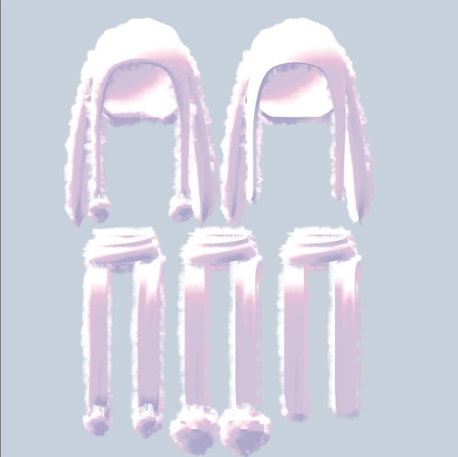 【無料】もこもこうさぎ帽子セット