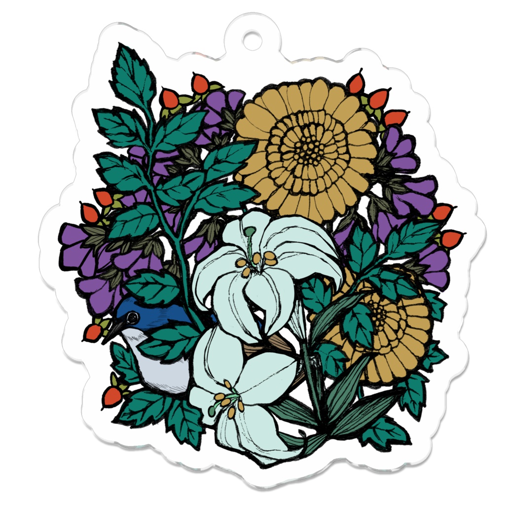 コルリと花園(アクリルキーホルダー)