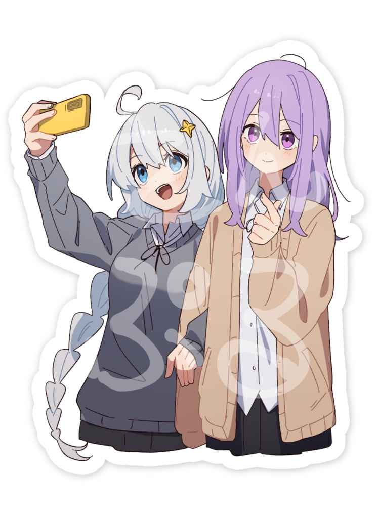 二年生ゆかりあかりスマホステッカー(再掲(期間限定)