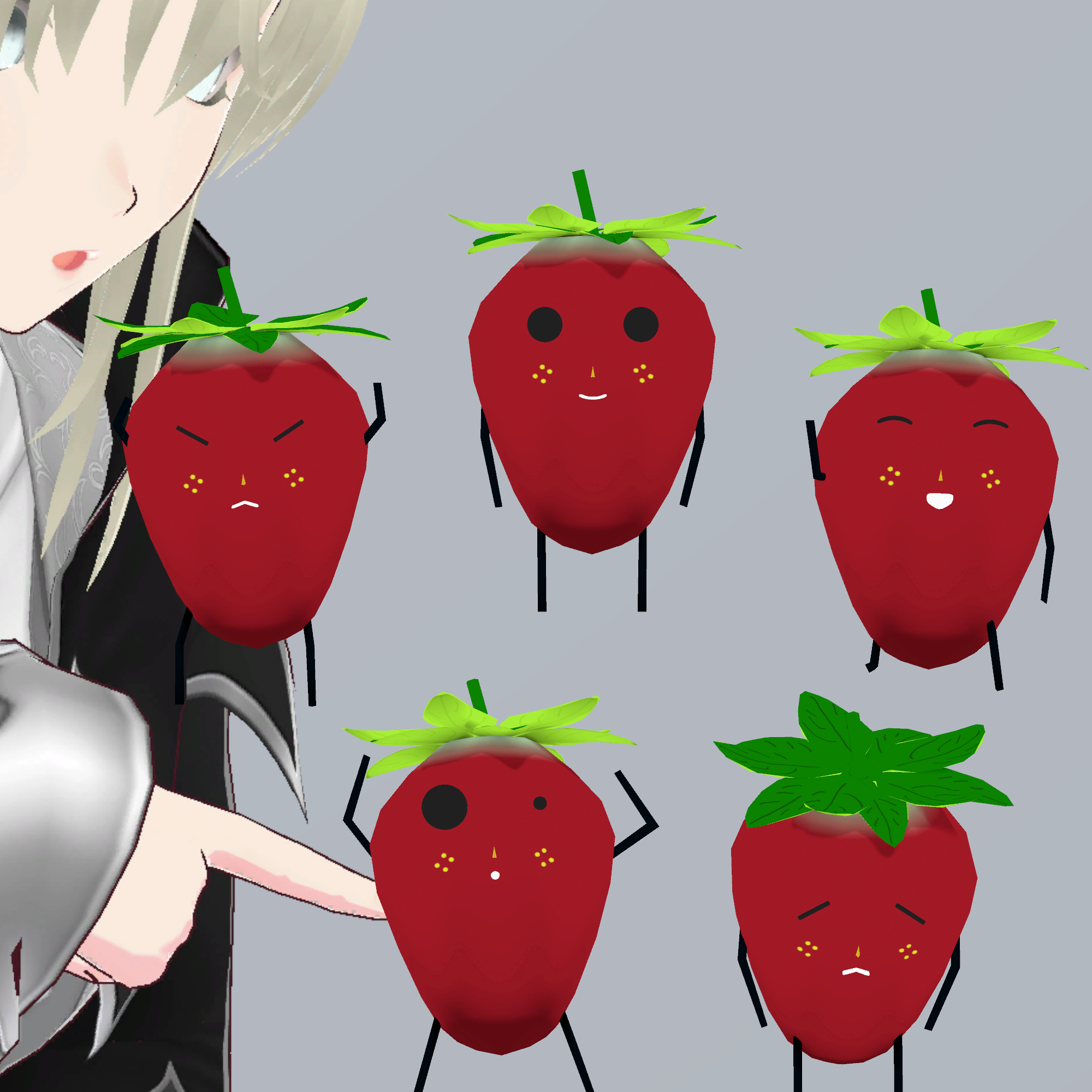 【オリジナル3Dモデル】いちごちゃん Mini ver