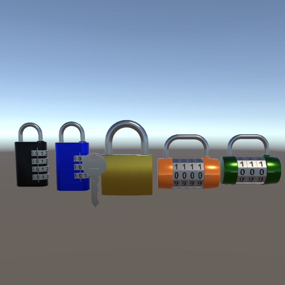 【FBX/Unitypacage】南京錠5点セット【商用OK】