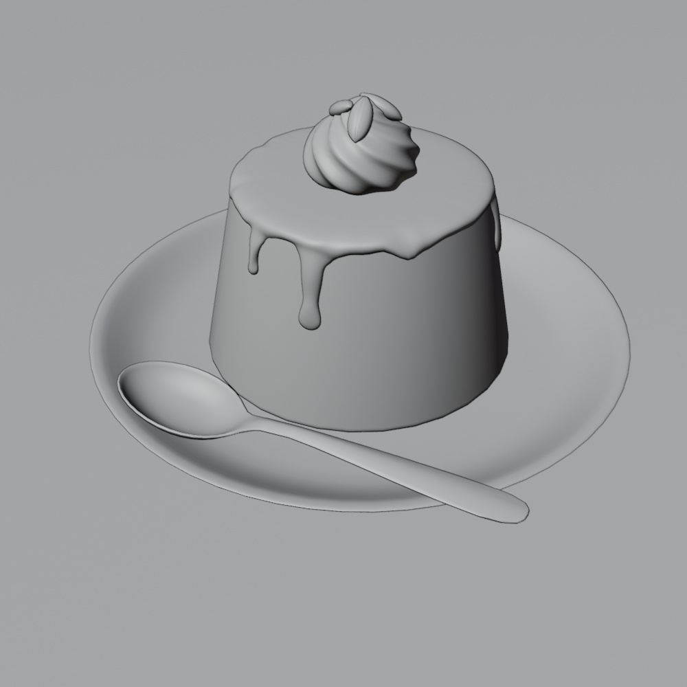 【FBX】かぼちゃプリン【商用OK】
