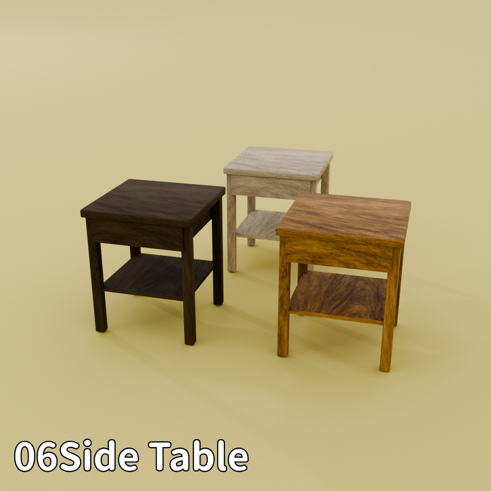 テーブルセット8種【FBX/Unitypackage】