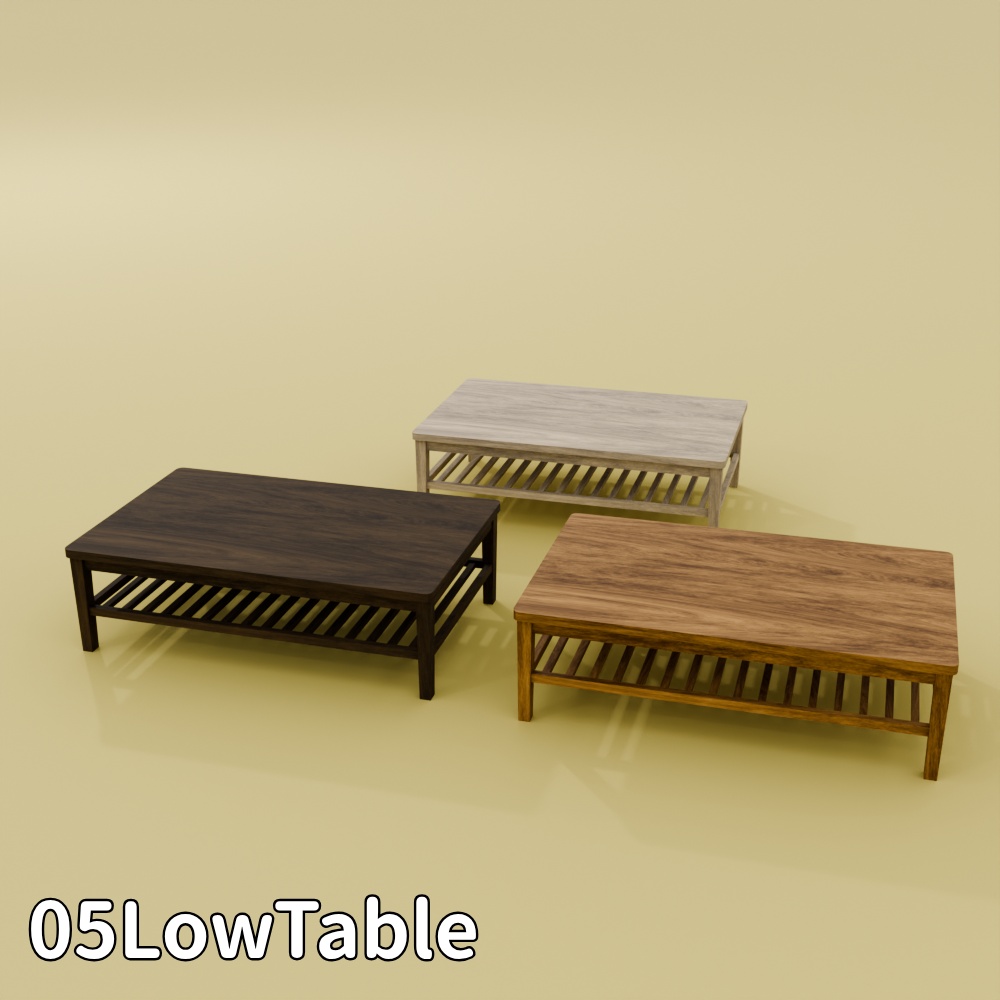 テーブルセット8種【FBX/Unitypackage】