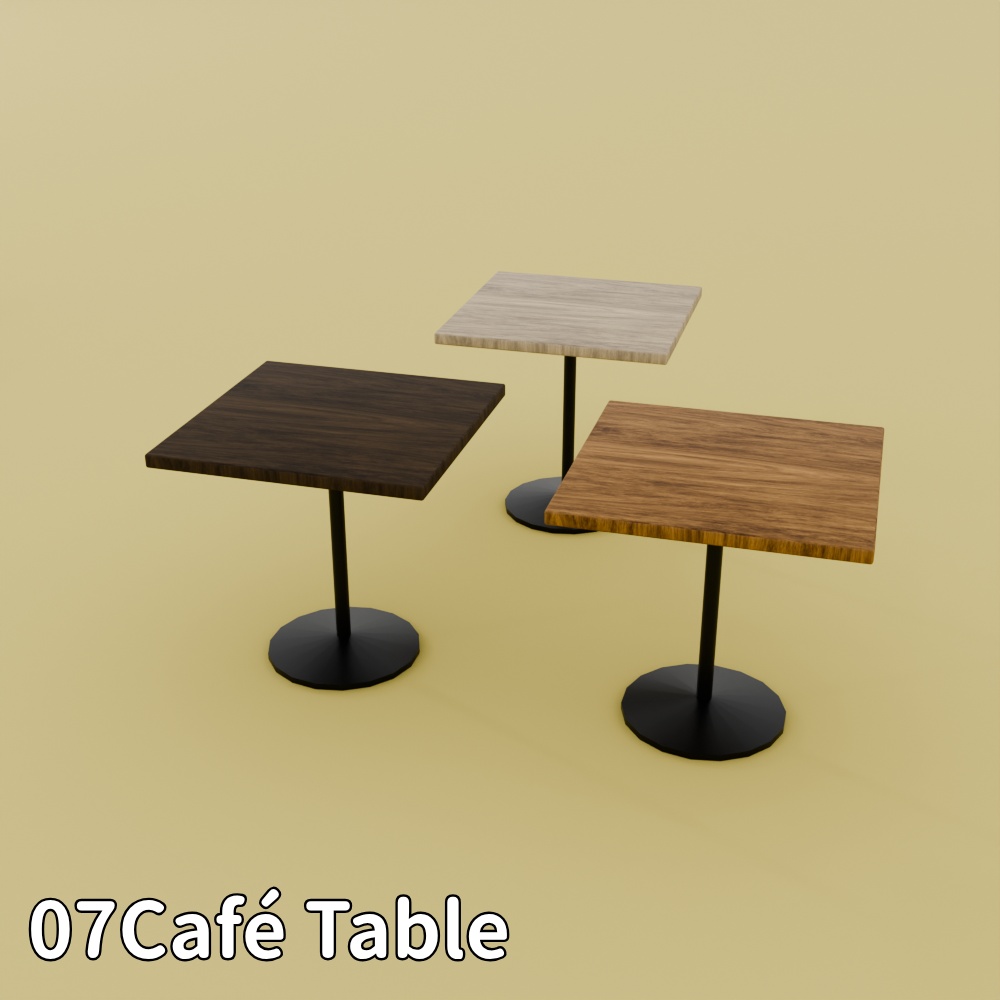 テーブルセット8種【FBX/Unitypackage】