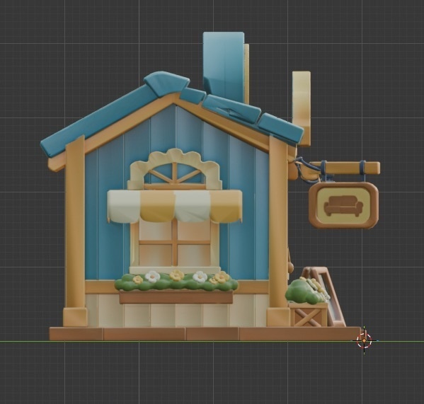【3Dモデル】可愛い家具屋さんのお店(Unity / VRChat対応・パーツ別)