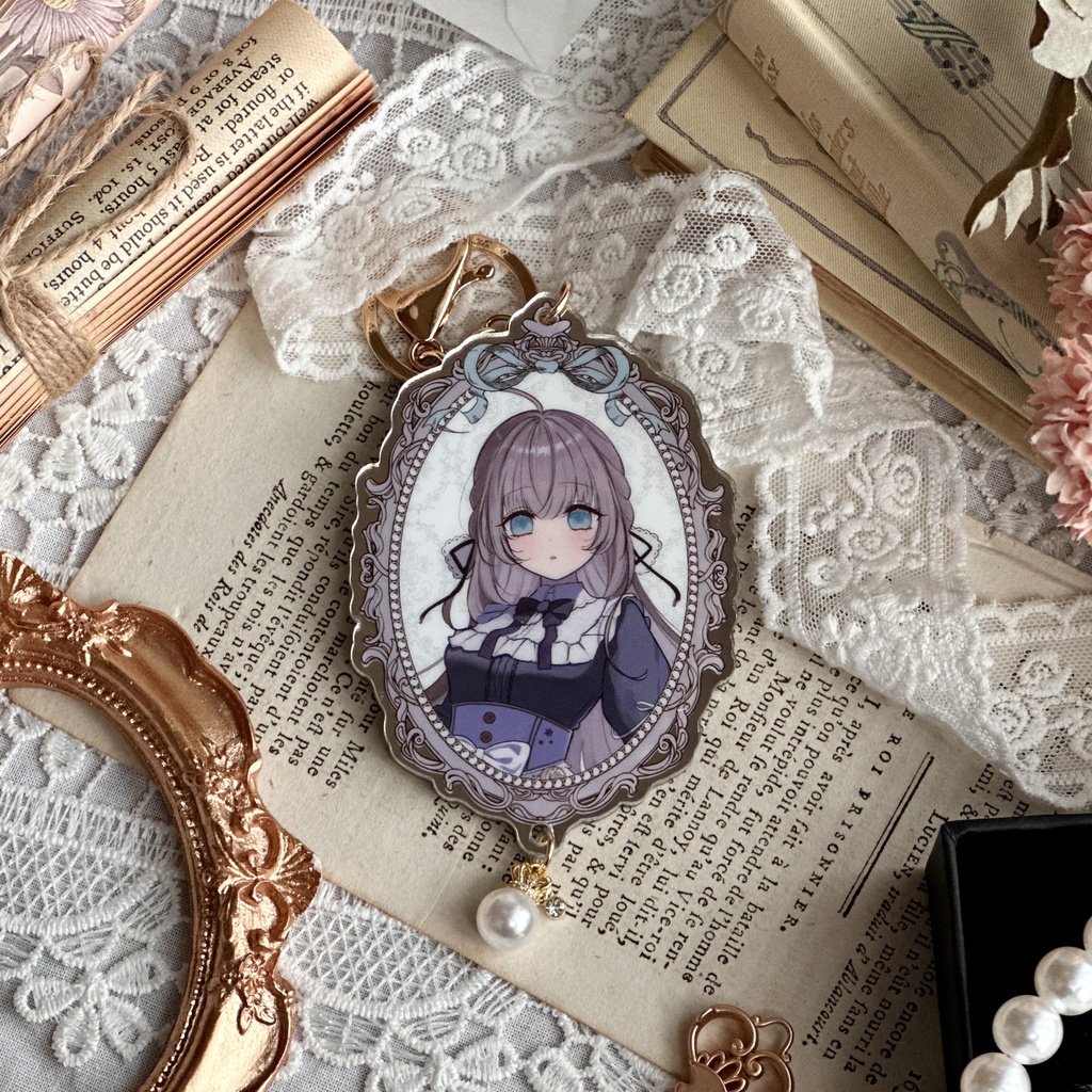 【受注販売】肖像画風ミラーキーホルダー(4種)