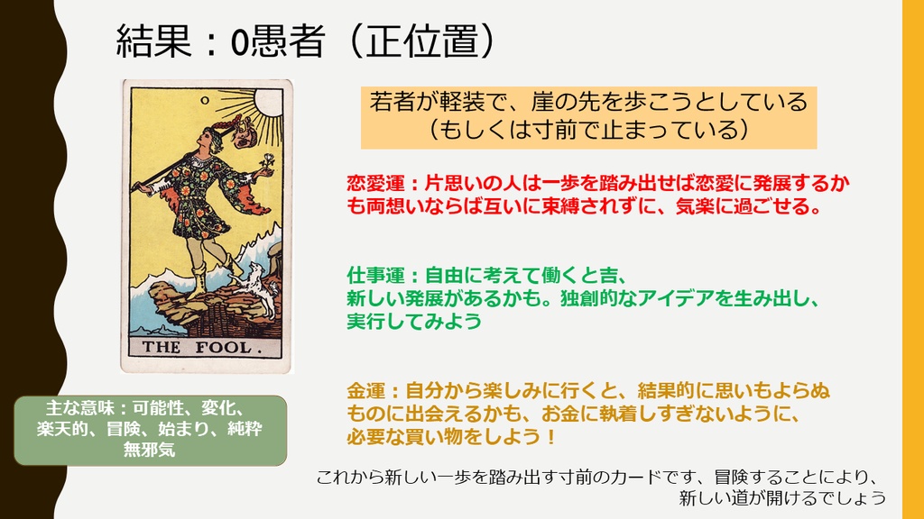 かんたん!一枚タロット占い(シンプルなタロット占いシステム)