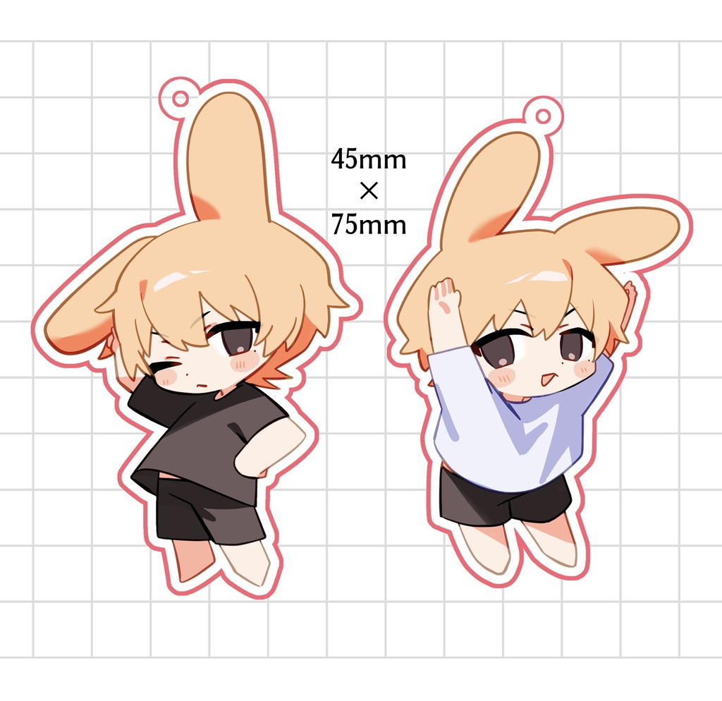🐰🖤🩷ペアアクリルキーホルダー