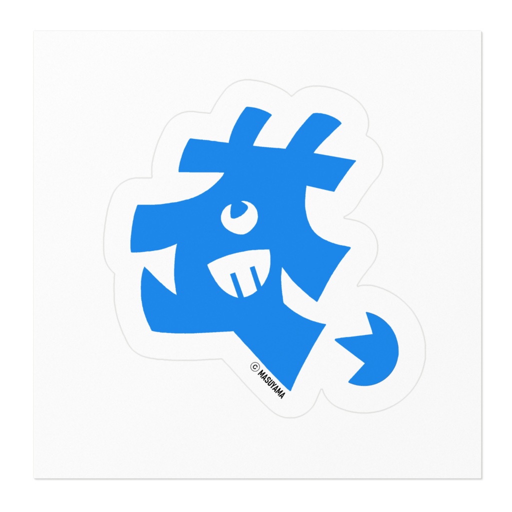 益の字ステッカーあお