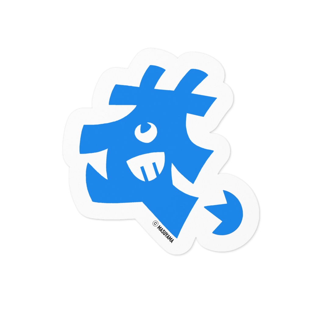 益の字ステッカーあお