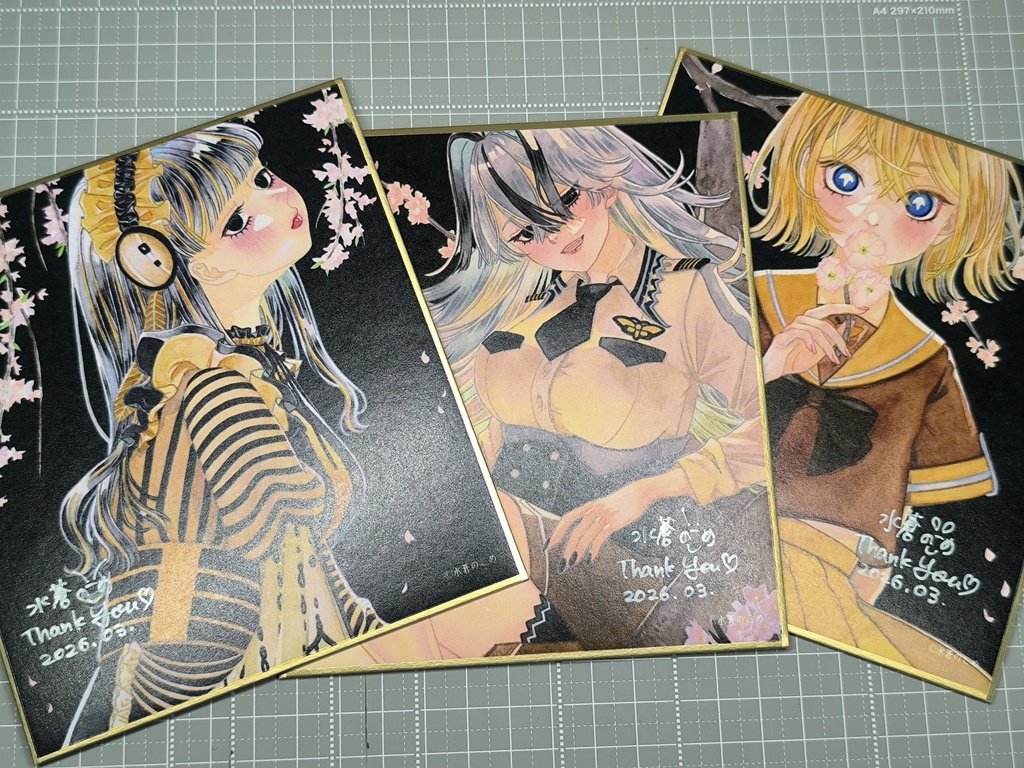 【複製ミニ色紙】春の三大蛾（サイン入り）