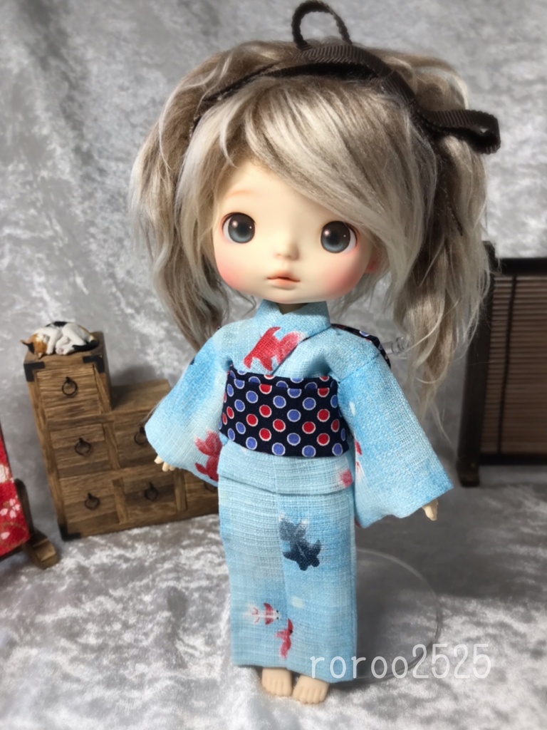 monst 浴衣セット　【金魚 水色】