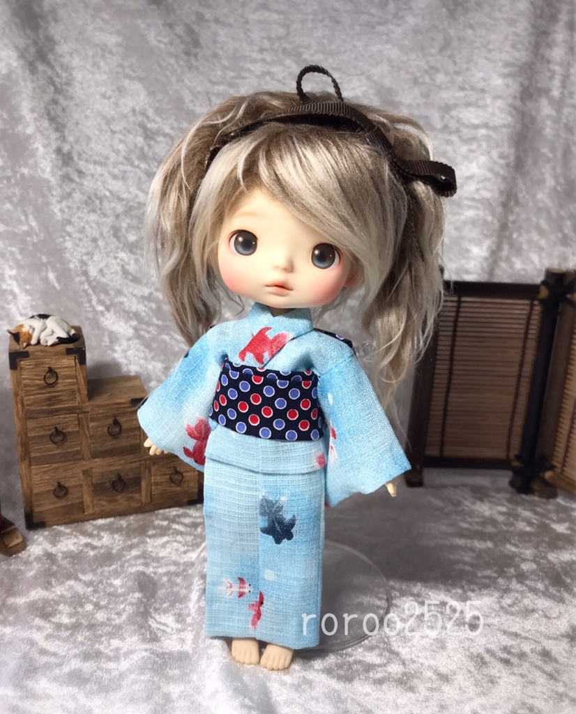 monst 浴衣セット　【金魚 水色】